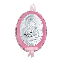 Ασημένια Παιδική Εικόνα Κούνιας για Κορίτσι MA-DM651-LR Ασήμι 925 επιπλατινωμένο