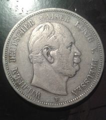 FUNF (5) MARK  B  1876  , PRUSSIA  ,GERMANY  STATES -thumb-1