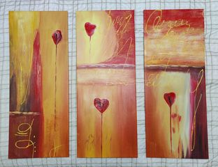 Τρίπτυχος πίνακας ελαιογραφίας σε καμβά