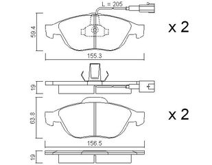 ΤΑΚΑΚΙΑ ΕΜ. ALFA ROMEO 156/LANCIA LYBRA (GALFER) WVA 23140