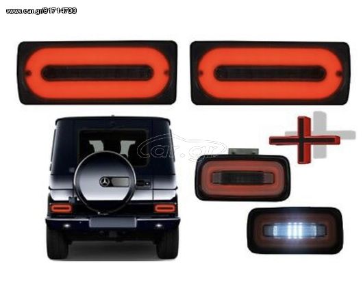 ΦΑΝΑΡΙΑ ΠΙΣΩ LED Taillights Light Bar with Rear Bumper Fog Lamp MERCEDES Benz G-class W463 (1989-2015) Smoke