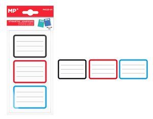 MP αυτοκόλλητες ετικέτες τετραδίων PN125-01, 65x45mm, 3 χρώματα, 24τμχ