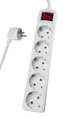 POWERTECH πολύπριζο PT-878, 5x schuko, 16A, 5m, λευκό