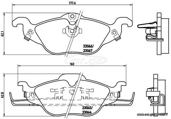 Σετ τακάκια, δισκόφρενα BREMBO P59030