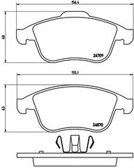 Σετ τακάκια, δισκόφρενα BREMBO P68045