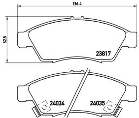 Σετ τακάκια, δισκόφρενα BREMBO P79014