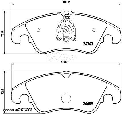 Σετ τακάκια, δισκόφρενα BREMBO P85098