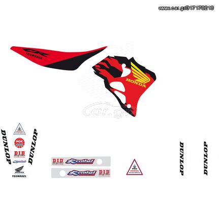 TECNOSEL ΣΕΤ ΑΥΤΟΚΟΛΛΗΤΑ HONDA TEAM CR 125/250 1995-1997