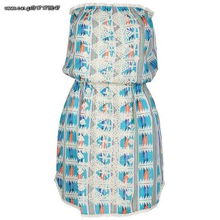 Φόρεμα Κοντό Strapless 76365 Μπλε