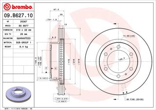 Δισκόπλακα BREMBO 09B62710