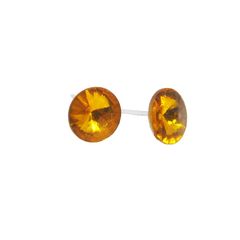 Σκουλαρίκι Με Πέτρα 1cm Fantazy 84420-17 Πορτοκαλί
