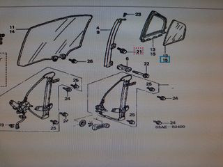 ΦΙΝΙΣΤΡΙΝΙ ΠΙΣΩ ΑΡΙΣΤΕΡΗΣ ΠΟΡΤΑΣ HONDA CIVIC 4DR '01-'05 (73455S5AJ21)