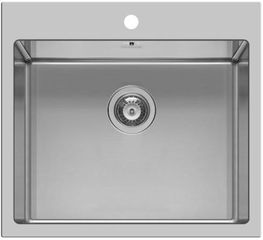 Ισόπεδος Νεροχύτης, Istros 1B Inox Brushed, 55x51cm, Pyramis