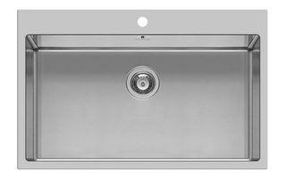 Ισόπεδος Νεροχύτης, Istros 1B Inox Brushed, 75.5x51cm, Pyramis