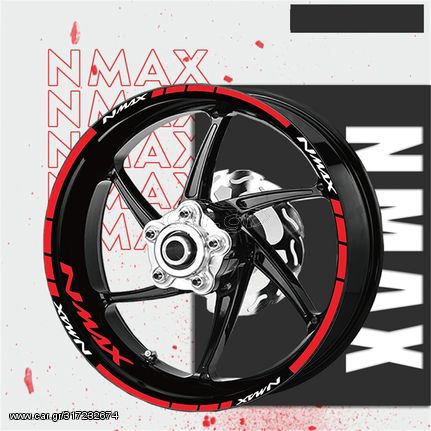 Αυτοκόλλητα για ζάντες YAMAHA NMAX  ST10056 Σετ Μπρός/Πίσω