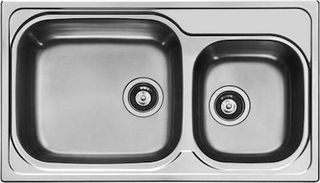 Ένθετος Νεροχύτης, Amaltιa Plus 2B Inox Σατινέ Inox, 86x50cm, Pyramis