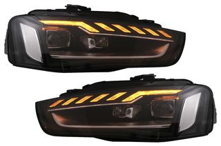 ΕΜΠΡΟΣΘΙΑ ΦΑΝΑΡΙΑ – Full LED Headlights suitable for AUDI A4 B8.5 Facelift (2012-2015) Dynamic Sequential Turning Light Black A4 B9.5 Design