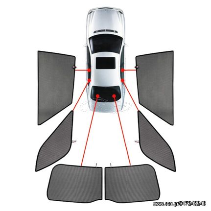 VW TOURAN 5D 2015+ ΚΟΥΡΤΙΝΑΚΙΑ ΜΑΡΚΕ CAR SHADES - 6 ΤΕΜ.