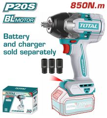 Μπουλονόκλειδο Μπαταρίας TOTAL Li-ion 20V / 850Nm BL Motor χωρίς Μπαταρία & Φορτιστή SOLO ( TIWLI20851 )