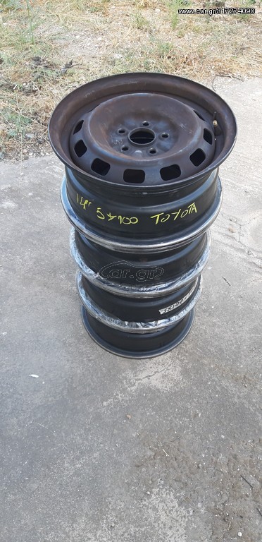 Ζάντες ατσάλινες γνήσιες από Toyota, 14", 5x100, 4 τεμάχια 
