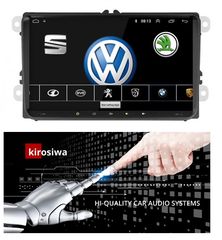 KIROSIWA VW VOLKSWAGEN SKODA SEAT 2GB Android 10 οθόνη 9" με GPS WI-FI Playstore Youtube (2+32GB MP3 USB Video Radio ΟΕΜ Bluetooth ηχοσύστημα αυτοκίνητου OEM Mirrorlink)