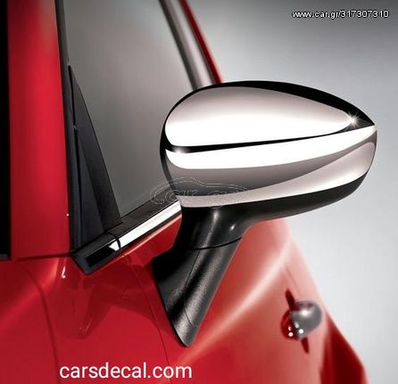Fiat 500 Grande Punto Evo Νίκελ Διακοσμητικά Καπάκια Καθρεπτών