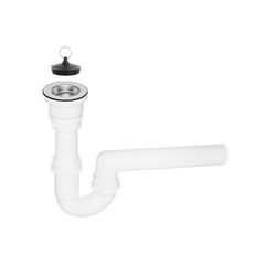 KUCHINOX - OKS B11T Σιφώνι 2" πλαστικό μονού νεροχύτη inox χωρίς υπερχείλιση