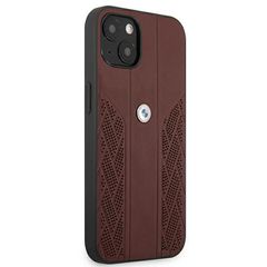 BMW Leather Curve Perforate Case for iPhone 13 mini - Red-thumb-2