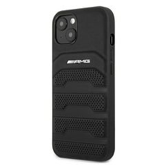 AMG Leather Debossed Lines case for iPhone 13 mini - black-thumb-1