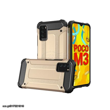 Hybrid Armor Case Tough Rugged Cover for Xiaomi Redmi Note 10 5G / Poco M3 Pro golden
