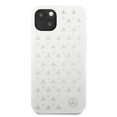 Mercedes Silver Stars Pattern Case for iPhone 13 mini - White-thumb-2