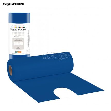 Bournas Medicals – Οδοντιατρικές Πετσέτες 53x60cm Με Λαιμόκοψη Σε Ρολό Μπλέ (80τμχ)