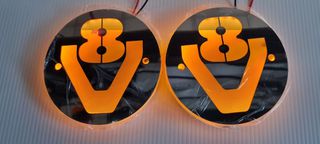Σετ Διακοσμητικό Έμβλημα LED V8 Ø100mm - 24V - Πορτοκαλί - 2 τμχ
