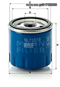 Φίλτρο λαδιού MANN-FILTER W71216