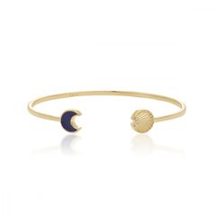 Ασημένια επιχρυσωμένη χειροπέδα 925, JCou Sun And Moon Bangle JW901G3-01