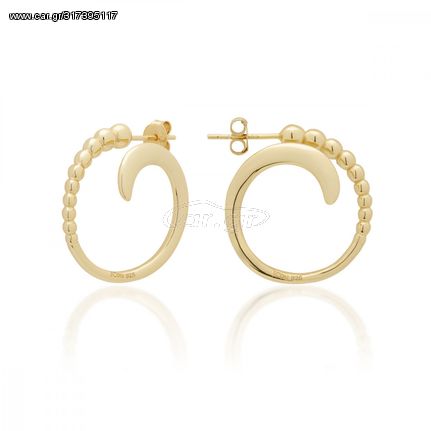 Ασημένια επιχρυσωμένα σκουλαρίκια JCou κρίκοι 925, The Dots Earring JW900G4-05