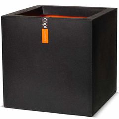 Capi Γλάστρα Urban Smooth Τετράγωνη Μαύρη 40 x 40 x 40 εκ. KBL903