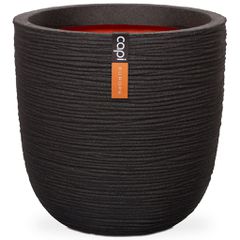 Capi Γλάστρα Οβάλ Nature Rib Μαύρη 43 x 41 εκ. KBLR933