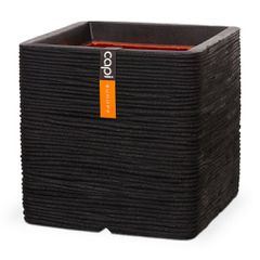 Capi Γλάστρα Nature Rib Τετράγωνη Μαύρη 50 x 50 εκ.