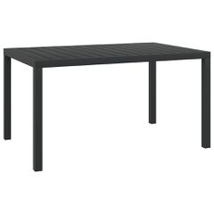 vidaXL Τραπέζι Κήπου Μαύρο 150 x 90 x 74 εκ. από Αλουμίνιο / WPC