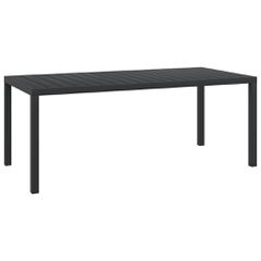 vidaXL Τραπέζι Κήπου Μαύρο 185 x 90 x 74 εκ. από Αλουμίνιο / WPC