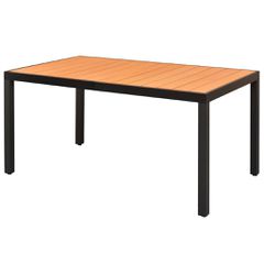 vidaXL Τραπέζι Κήπου Καφέ 150 x 90 x 74 εκ. από Αλουμίνιο / WPC
