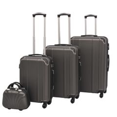 vidaXL Σετ Βαλιτσών Τρόλεϊ με Σκληρό Περίβλημα 4 τεμ. Ανθρακί