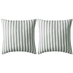 vidaXL Μαξιλάρια Εξωτερικού Χώρου 2 τεμ. Ριγέ Γκρι 45 x 45 εκ.