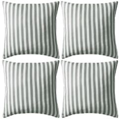 vidaXL Μαξιλάρια Εξωτερικού Χώρου 4 τεμ. Ριγέ Γκρι 45 x 45 εκ.