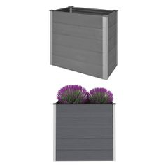 vidaXL Ζαρντινιέρα Υπερυψωμένη Γκρι 100 x 50 x 91 εκ. από WPC