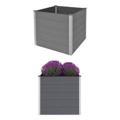 vidaXL Ζαρντινιέρα Υπερυψωμένη Γκρι 100 x 100 x 91 εκ. από WPC