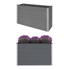 vidaXL Ζαρντινιέρα Υπερυψωμένη Γκρι 150 x 50 x 91 εκ. από WPC