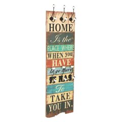 vidaXL Κρεμάστρα Τοίχου «HOME IS» με 6 Γάντζους 120 x 40 εκ.