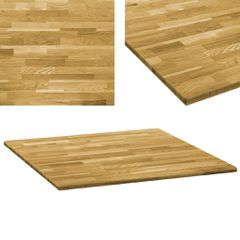 vidaXL Επιφάνεια Τραπεζιού Τετράγωνη 23 χιλ 80x80 εκ Μασίφ Ξύλο Δρυός